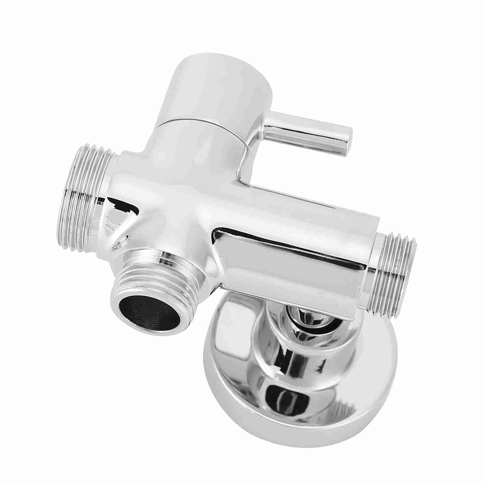 Shower Diverter,Electroplating Wall Mounted Shower Head Diverter with Base Mounting Accessories Copper Material G1/2"