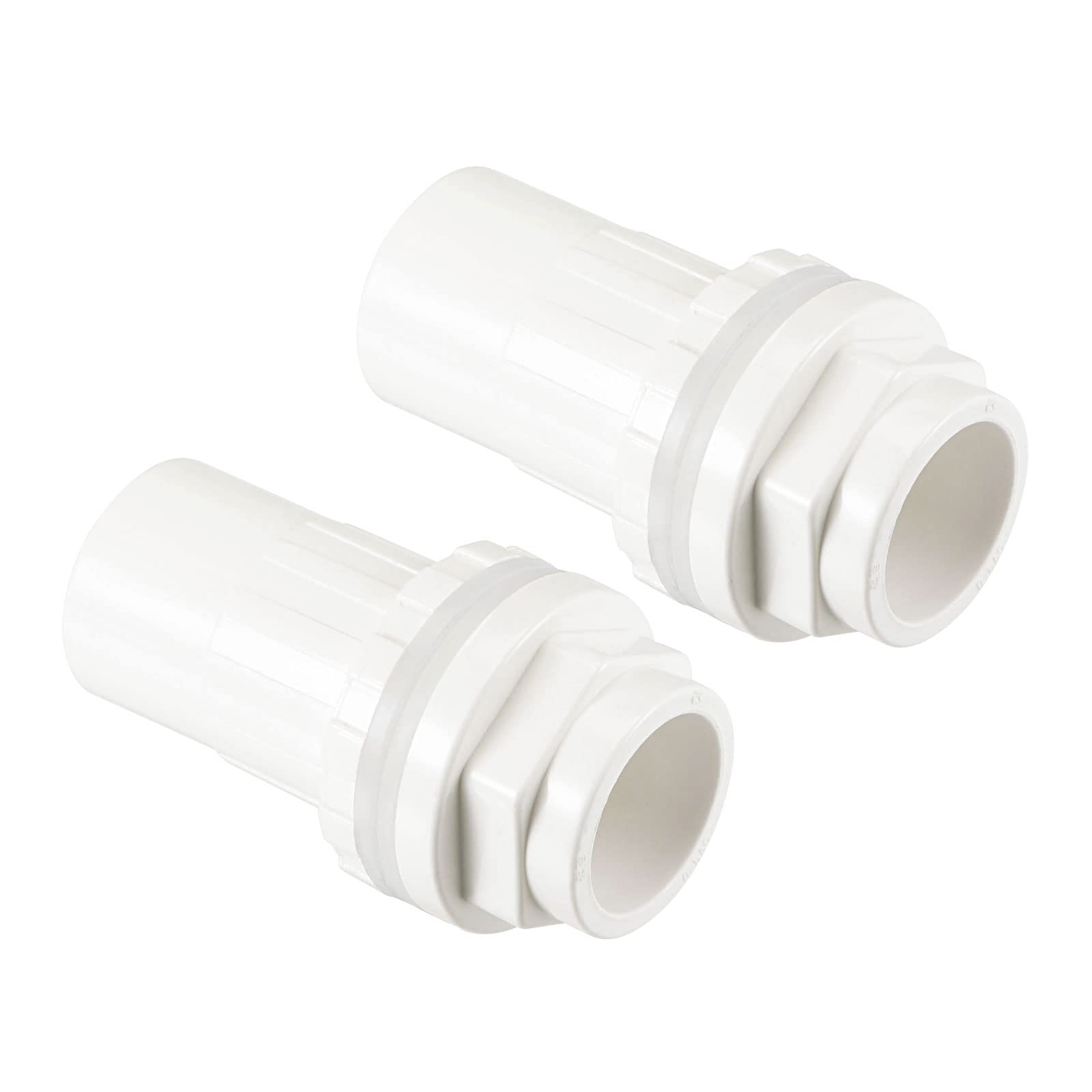 M METERXITY 2 Pack PVC 3/4" Male Thread Pipe Fitting - Water Tube Connector, DN20 Straight Pipe Joint, Apply to Water Tank (1 Inch, White)