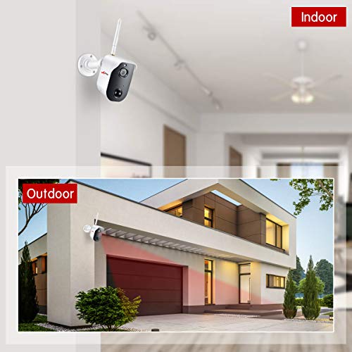 Wireless Security Camera System,4CH 2MP All-in-One 9" Touched LCD Monitor with 2 Pro Rechargeable Battery Outdoor WiFi Security Camera 1080p HD Wire-Free 2-Way Audio Day Night Motion Detection ANRAN