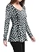 Allegra K Women's Halloween Long Sleeve Ruffle Blouse Scoop Neck Animal Print Peplum Top Medium Grey-Leopard