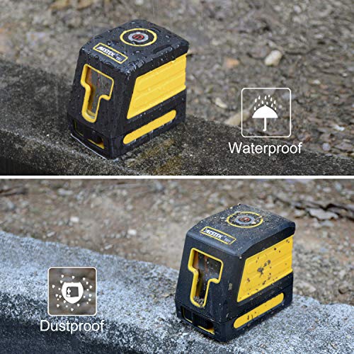 Laser Level Green Line Level Self Leveling MESTEK 98ft Alignment Tools Cross Horizontal Vertical Lines Full Soft Rubber Covered Soft Carrying Pouch Batteries Magnetic Mount Base for Wall House Ceiling