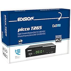 EDISION PICCO T265 Full HD H.265 HEVC terrestrische FTA ontvanger T2, (1x DVB-T2, USB, HDMI, SCART, S/PDIF, IR oog, USB…