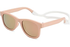 LA SUNGGO Polarized Newborn Baby Sunglasses with Silicon Strap, Flexible Sunglasses for Infant Boys Girls Age 0-12 Months