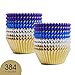 Prodigen Foil Cupcake Liners Baking Muffin Paper Cases Silver & Gold & Purple & Blue 4 Colors Cake Baking Cups for Birthday, Wedding, Party, Festival for Boys, Girls, Kids, Adults(2 Packs)