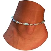 JOOKOCCI Beaded Beach Anklet Boho Elastic Foot Jewelry Colorful Beads Polymer Clay CharmsBohemian Summer Accessories for Seaside Vacations Festivals Women's Boho Ankle Chain
