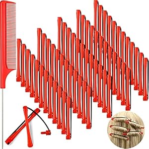 60-Pieces-Hair-Perm-Rods-Short-Cold-Wave-Rods-Plastic-Perming-Rods-Hair-Curling-Rollers-Curlers-with-Steel-Pintail-Comb-Rat-Tail-Comb-for-Hairdressing-Styling-Supplies-Red02-Inch 60 Pieces Short Hair Perm Rods Cold Wave Rods Plastic Perming Rods Hair Curling Rollers Curlers with Steel Pintail Comb…