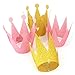 Boieo Gold Party Crown Hats, Mini Gold Crowns for Kids, Small Paper Royal Tiara, Birthday Costume Headband, Glitter Princess Decoration, Craft Supplies Set, 6 Pack