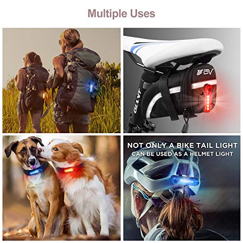 Yuwumin Rear Bike Tail Light 2 Pack,Ultra Bright USB Rechargeable Volcano Bicycle Taillights,Red High Intensity Led Accessories Fits On Any Road Bikes,Helmets. (Red-1pc,Blue-1 pc)