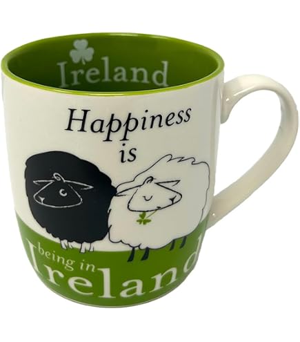 Dublin Gift Wacky Woollies Keramiktasse – 284 Ml, Buntes Schaf-Design, Importiert