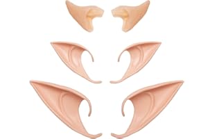 Kbraveo 3 Pair Fairy Pixie Elf Ears,Latex Pointy Ears,Cosplay Ears for Cosplay Halloween Christmas Any Themed Party…