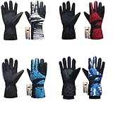 ICOLOR Snowboard Gloves Winter Warm Ski Golve for Outdoor Sports Skiing Sledding Warm Windproof Bicycle Cycling Snow Snowboarding Snowmobile Golve