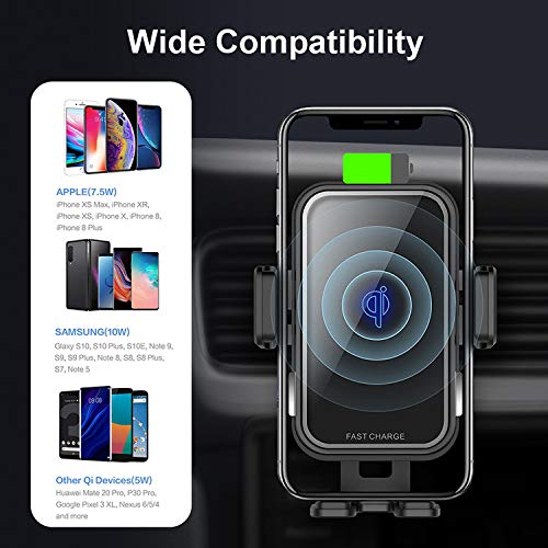 Arlrich Wireless Car Charger 10W Qi Fast Charging Auto-Clamping Car Air Vent Mount Office Phone Desk Phone Stand Holder Charging Pad Compatible iPhone 11 Pro Max Xs Xr X 8 Plus Samsung Galaxy Note 10