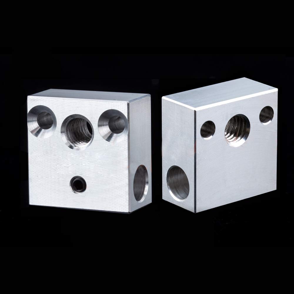 2-Pack CR-10 Heater Block for Creality All Metal Hotend Ender 3s Ender 3 pro Ender 5 Pro CR10 S4 S5 3D Printer (Aluminum)