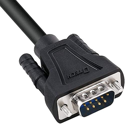 DTECH 2m RS232 Serial Cable 9 Pin Male to Male Null Modem Cord Cross TX RX line for Data Communication (6 Feet/black