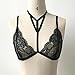 Han Shi Bra, Women Fashion Floral Lace Bralette Bustier Crop Top Bandage Triangle Cami Vest (L, Black)