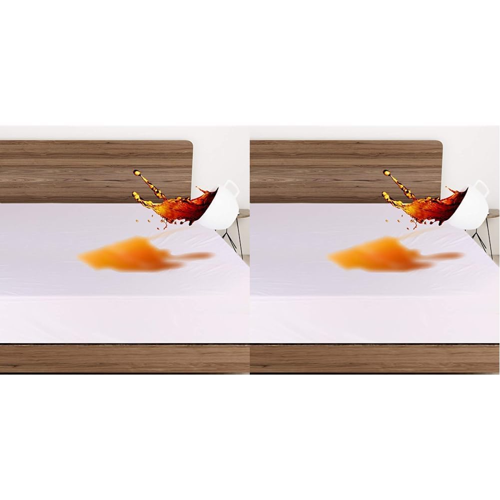 Dudu N Girlie Single Mattress Protector- 100 Percent Waterproof Mattress Protector Single Bed, Anti Allergy Mattress Protector Fitted Extra Deep Breathable Mattress Cover 90 x 200 cm. (Pack of 2) โ image 1