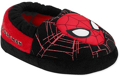 Marvel Avengers Spider-Man Kids A-Line Slippers (X-Large / 11-12 M US Little Kid, Black Web)