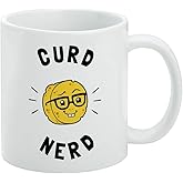 Curd Nerd Cheese Funny Humor Ceramic Coffee Mug, Novelty Gift Mugs for Coffee, Tea and Hot Drinks, 11oz, White