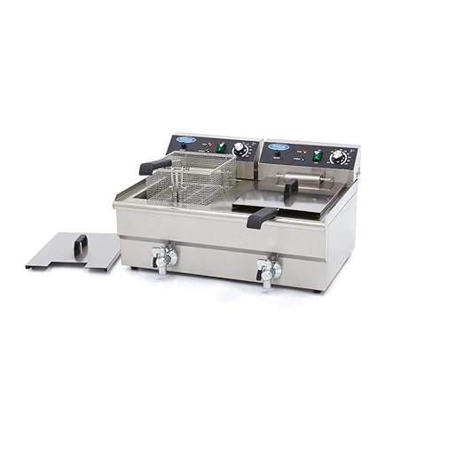 Freidora eléctrica 2 x 16L con grifo