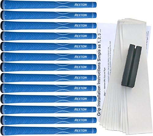 Rexton V-Line Blue Standard Golf Grip Kit (13 Grips, Tape, Clamp)