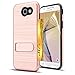 Samsung Galaxy J7 Perx Case, Galaxy J7 Sky Pro / J7V 2017/J7 Prime/Halo Case with Screen Protector,AnoKe[Card Slots Wallet Holder]Kickstand Plastic TPU Shockproof Case For Galaxy J7 2017 KC1 Rose Gold