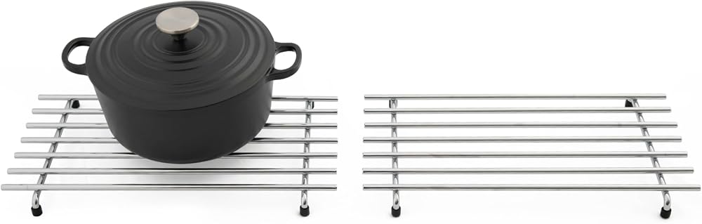 simplywire Trivet Pack of 2 Large Chrome Heat Resistant Kitchen Protectors