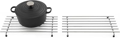 simplywire Trivet Pack of 2 Large Chrome Heat Resistant Kitchen Protectors