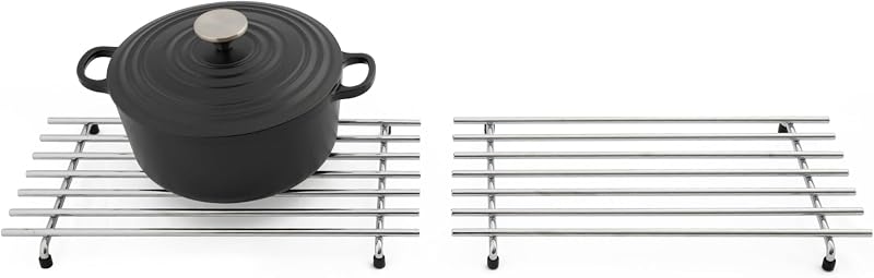 simplywire Trivet Pack of 2 Large Chrome Heat Resistant Kitchen Protectors
