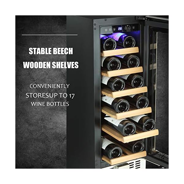 Antarctic-Star-12-Wine-Cooler-Beverage-Refrigerator-Beer-Mini-Fridge-18-Bottles-Single-Zone-Built-in-Freestanding-Stainless-Steel-Double-Layer-Tempered-Digital-Temperature-Memory-Function-Glass-Door