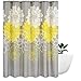 Wimaha No Hook Yellow and Grey Shower Curtain, Cloth Shower Curtain Fabric Machine Washable, 74 x 71 Bathroom Shower Curtain
