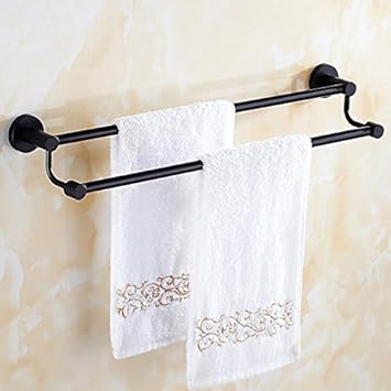 Lhbox Tap Black Bath Towel Rack Round Floor Towel Rack Kit Bath