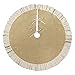 Ivenf Christmas Tree Skirt, 48 inches Natural Burlap Jute with Ruffle Edge, Rustic Xmas Holiday Decoration