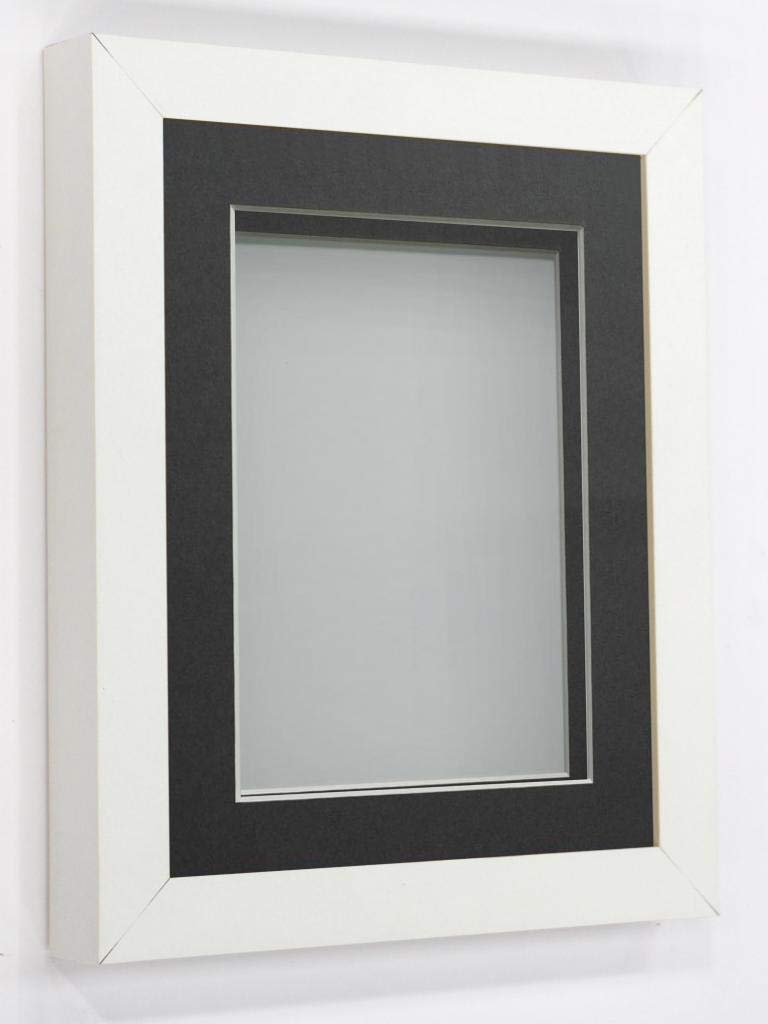 Rickman Box Frame White with Grey Mount, 8x8 for 5x5 inch