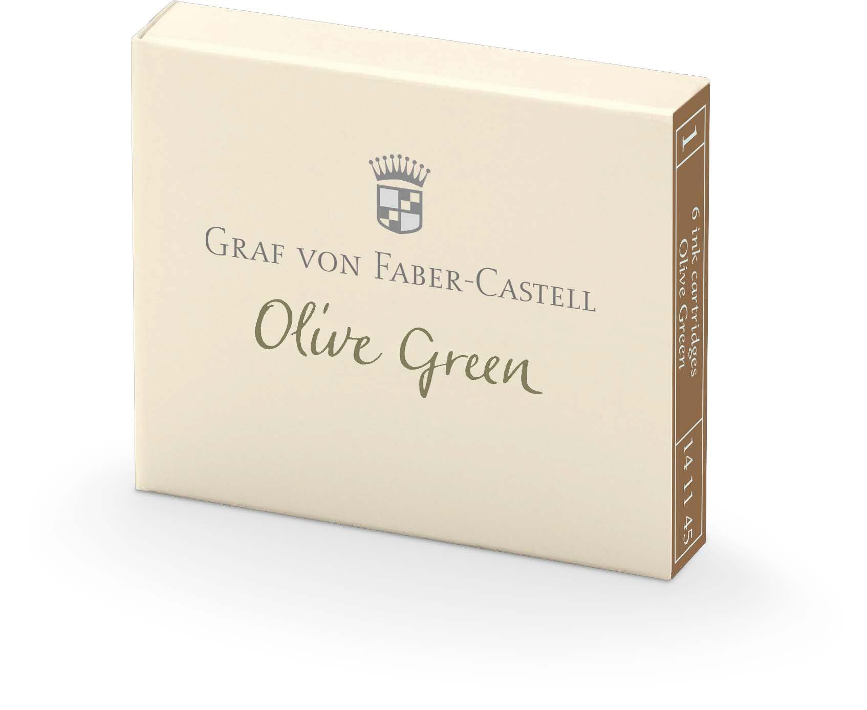 Graf von Faber-Castell 6 Ink cartridges Olive Green 141115