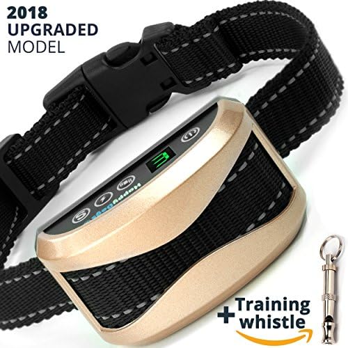 Bark Collar - Barking collar for dogs Rechargeable - Anti Barking Device for Large Medium Small size dogs - New model with Safe Shock Vibration and Beep - Humane and Effective Stop Bark Control