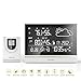 Wireless Weather Station With Outdoor Sensor DCF Receive Signal, Indoor and Outdoor Thermometer Hygrometer 7.5-Inch Oversized LCD Display Weather Forecast, Alarm Clock Digital Clock Temperature Alarm