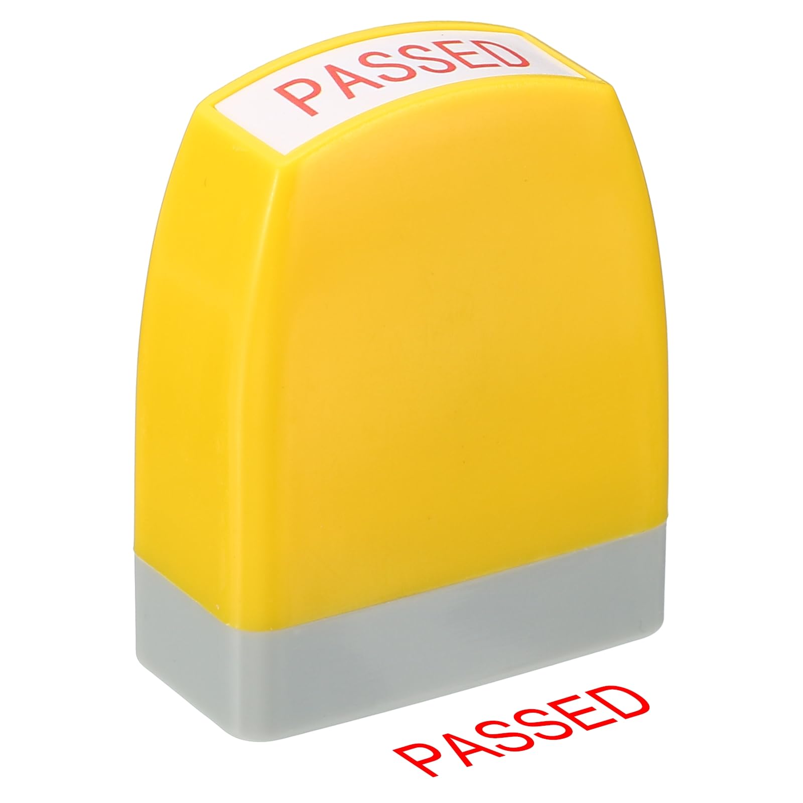 PATIKIL Passed Notice Stamp Self Inking, Red Ink Office Stamps Pre Inked Message Stamp Refillable Business Stamp, Yellow