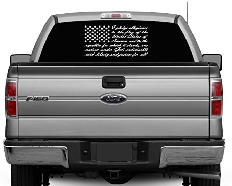 'Murica US Flag Decal - Large Die Cut Vinyl Graphic for Car, Truck or Van Windows - Merica (White)