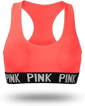 Amazon Co Jp 快適 女性のフィットネスヨガの服 英語の文字弾性バンドスポーツブラフィットネスヨガ下着女性 通気性 Orange スポーツ アウトドア