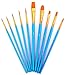 YOUSHARES 10pcs Art Paint Brush Set for Watercolor, Oil, Acrylic Paint / Craft, Nail, Face Painting