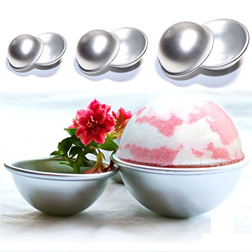Joinor 3 Sets DIY Fizzy Bath Bomb Molds Soap Making Kit Soap Moulds Perfectly Round, Make Your Own Lush & Fizzy Bath Balls. Reusable, Durable, Rust Resistant