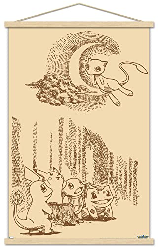 Trends International Pokémon - Sepia Scene Wall Poster with Magnetic Frame, 34L…