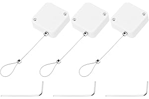 MECCANIXITY 4.9 ft Retractable Cable Lock with Latch Remote Control Security Lock with Adjustable Cord Tether Anti Theft for 