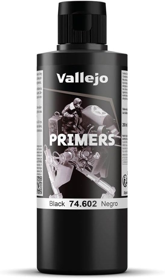 Vallejo Surface Primer Acrylic Black 200 ml for Airbrush Miniatures