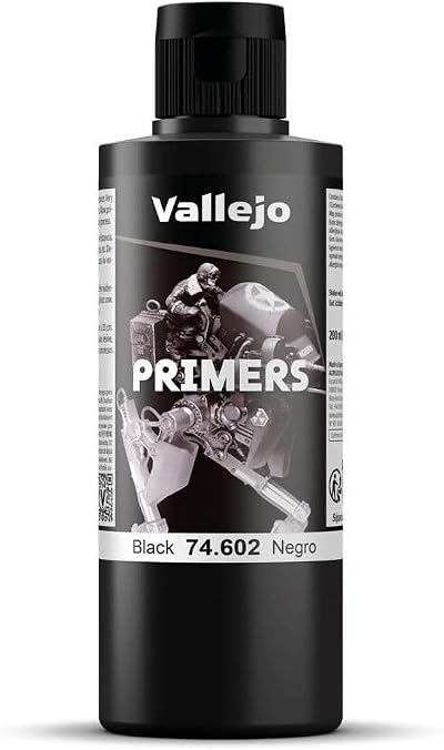 Vallejo Surface Primer Acrylic Black 200 ml for Airbrush Miniatures