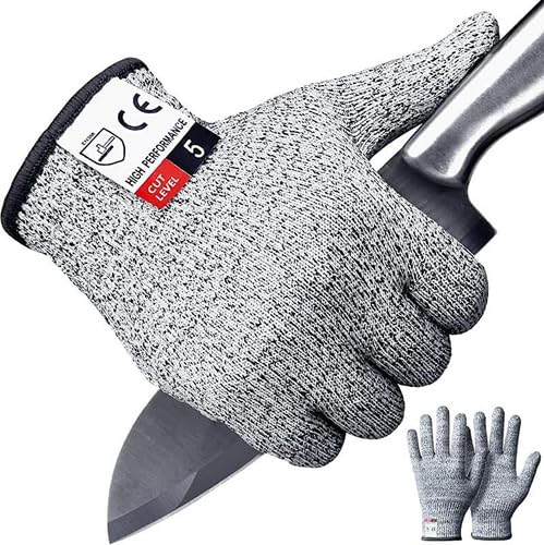 SGQTZDZQ Cut Resistant Gloves, Kevlar Gloves for Kitchen Warehouse Builders, Guard Gloves Gardening Fishing Cooking EN 388 Certified (S,20cm)