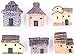 LeBeila Miniature Fairy Garden Stone Houses, 6 Mini Cottage House Miniatures Decor Accessories Fairies Gardening Decoration Statues Kit For Outdoor Patio Micro Landscape Yard Bonsai Decal Gifts (6PCS)