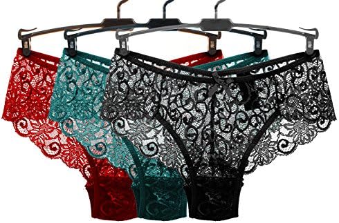 Vipo Ladies Comfortable and Sexy Underwear, Sexy Lingerie Underwear Lace Thong Panties Hipster, 3-Packs