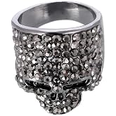Chino Antrax Black Skull Ring Cubic Zirconia Sinaloa Cartel