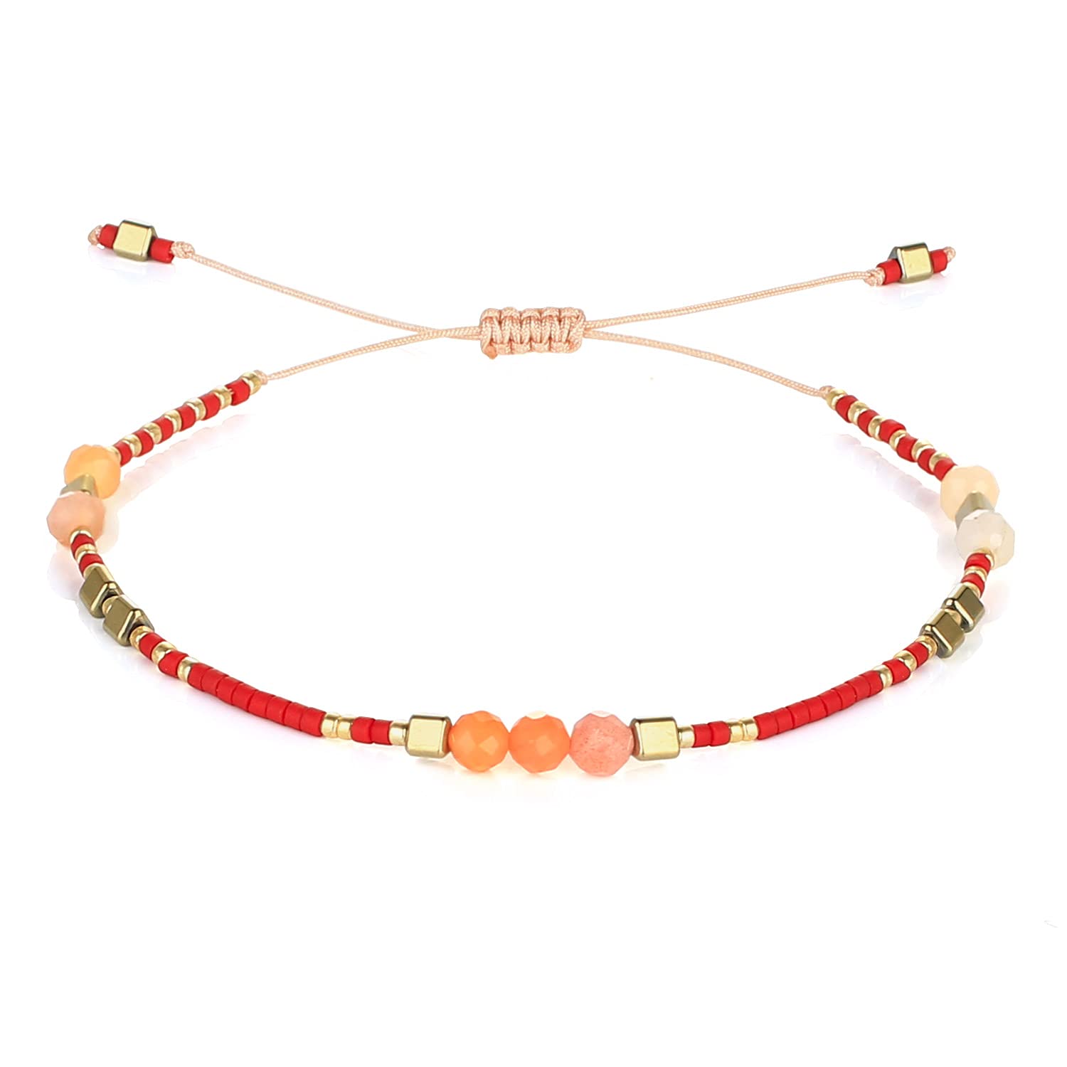 C·QUAN CHI New Miyuki Agate Bracelets Friendship Bracelets Handmade Adjustable Bracelets Boho Beach Beaded Bracelets